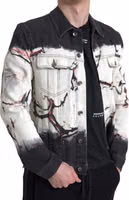 Multicolor Cotton Collared Denim Jacket 1