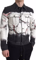 Multicolor Cotton Collared Denim Jacket 5