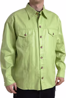 Green Cotton Collared Button Down Shirt 1