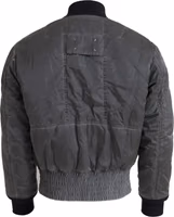 Gray Bomber Zipper Pocket Sleeves Jacket 2