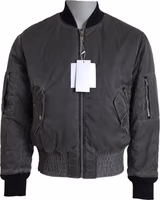 Gray Bomber Zipper Pocket Sleeves Jacket 4