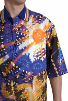 Luminaire Print Cotton Polo Top Men Shirt 2
