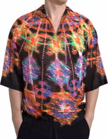 Multicolor Luminarie Print Men Cotton Shirt 4
