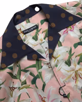 Cotton Polka Dot Lily Print Collared Shirt 2