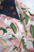 Cotton Polka Dot Lily Print Collared Shirt 3