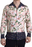Cotton Polka Dot Lily Print Collared Shirt 4