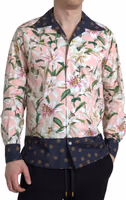 Cotton Polka Dot Lily Print Collared Shirt 5