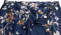 Blue Floral Print Silk Men Bermuda Shorts 5