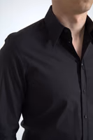 Black Cotton Men Long Sleeves MARTINI Shirt 1