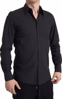 Black Cotton Men Long Sleeves MARTINI Shirt 3