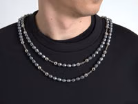Black Necklace Embellished Polyester T-shirt 5