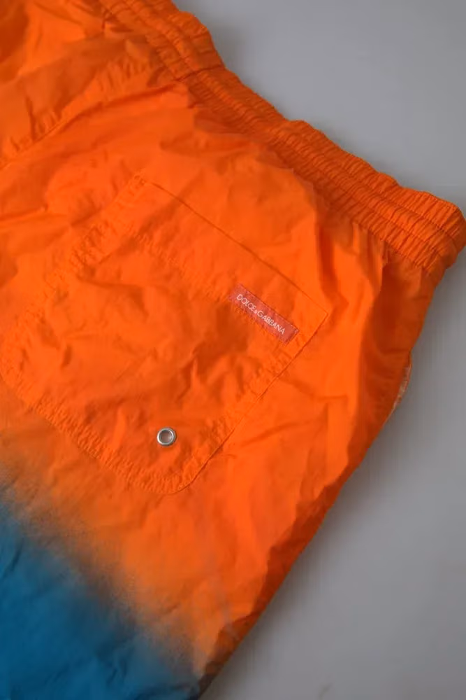 Orange Blue Gradient Beachwear Swimwear Shorts
