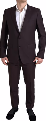 Maroon 2 Piece Single Breasted MARTINI Suit