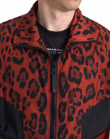 Red Leopard Nylon Full Zip Sweater 2