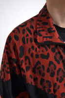Red Leopard Nylon Full Zip Sweater 3