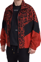 Red Leopard Nylon Full Zip Sweater 4