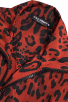 Red Leopard Nylon Full Zip Sweater 5