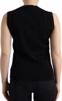 Black Bird Wool Knit Sleeveless Tank T-shirt 3