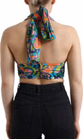 Multicolor Halter Sleeveless Cropped Tank Top 3