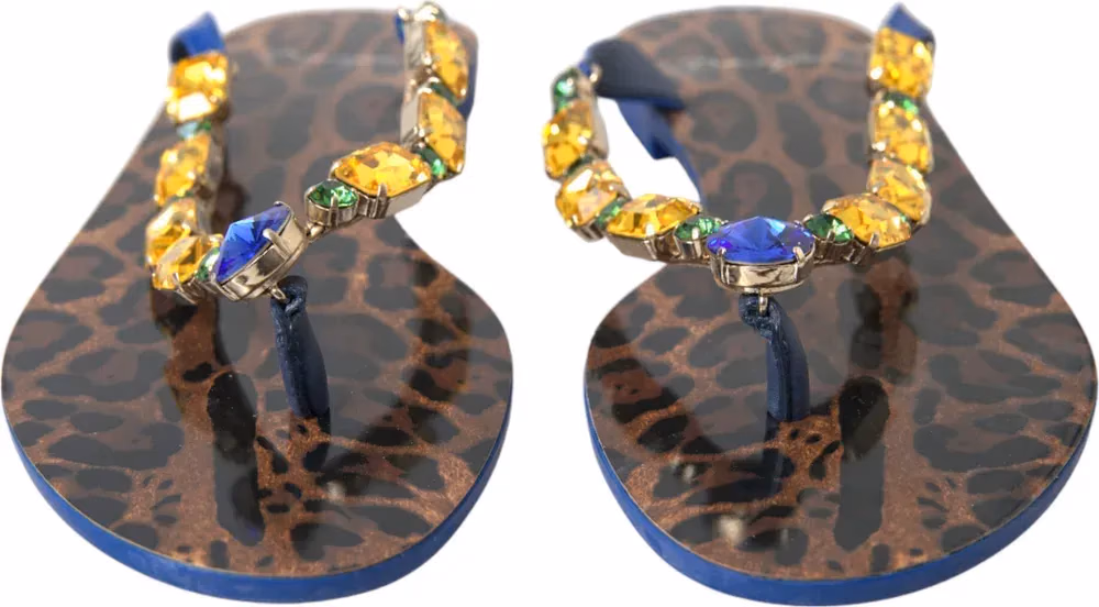 Blue Crystals Flats Sandals Beachwear Shoes