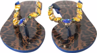 Blue Crystals Flats Sandals Beachwear Shoes 1