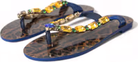 Blue Crystals Flats Sandals Beachwear Shoes 2