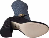Black Crystal Mary Janes Booties Shoes 1
