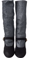 Black Crystal Mary Janes Booties Shoes 3