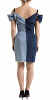 Blue Patchwork Two Tone Denim Mini Dress 2