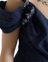 Blue Patchwork Two Tone Denim Mini Dress 4