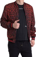 Red Leopard Bomber Short Coat Jacket 1
