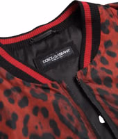 Red Leopard Bomber Short Coat Jacket 2