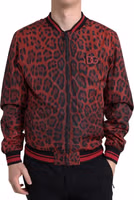 Red Leopard Bomber Short Coat Jacket 3