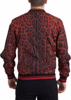 Red Leopard Bomber Short Coat Jacket 4