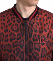 Red Leopard Bomber Short Coat Jacket 5
