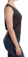 توب بني محبوك بدون أكمام 4