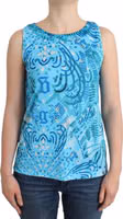 Blue printed tank top 1
