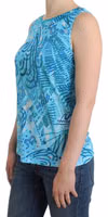 Blue printed tank top 2