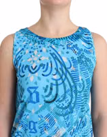 Blue printed tank top 5