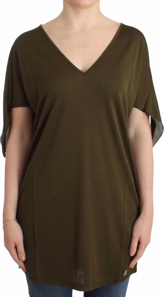 Green shortsleeved blouse top