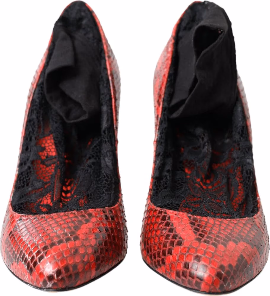 Red Ayers Leather Lace Socks Pumps Shoes