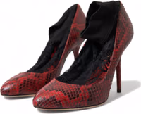 Red Ayers Leather Lace Socks Pumps Shoes 2