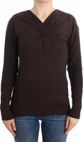 Brown knitted wool sweater 1