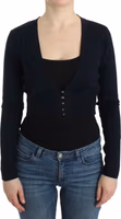 Black cropped wool cardigan 1