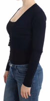 Black cropped wool cardigan 2