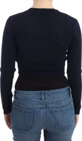 Black cropped wool cardigan 3