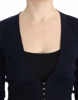 Black cropped wool cardigan 4
