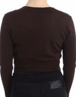 Brown cropped wool cardigan 3