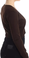 Brown cropped wool cardigan 4
