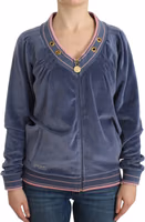 Blue velvet zipup sweater 1